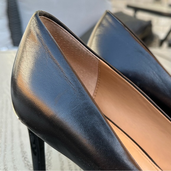 Calvin Klein Black Leather Heels - Size 8 - Picture 4 of 8
